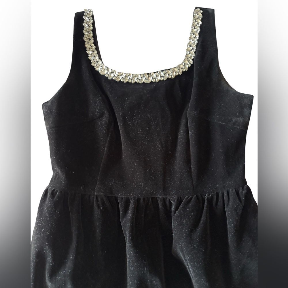 Black Midi Dress with Rhinestone Detailing - Picture 3 of 4